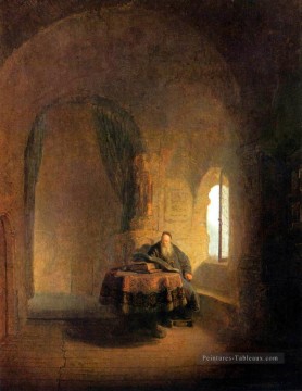 Philosophe lecture Rembrandt Peinture à l'huile